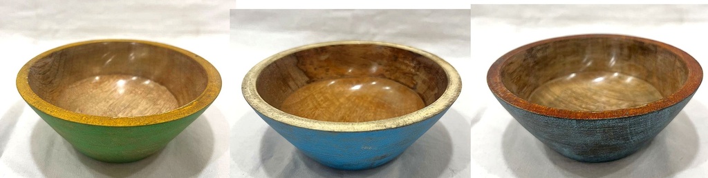 CUENCO MADERA PINTADA ANTIGUO S 12 CM