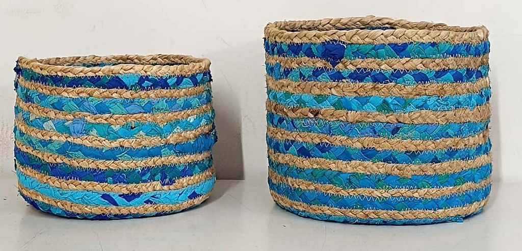 LOT DE 2 PORTAMACETA JUTE-SARI 22