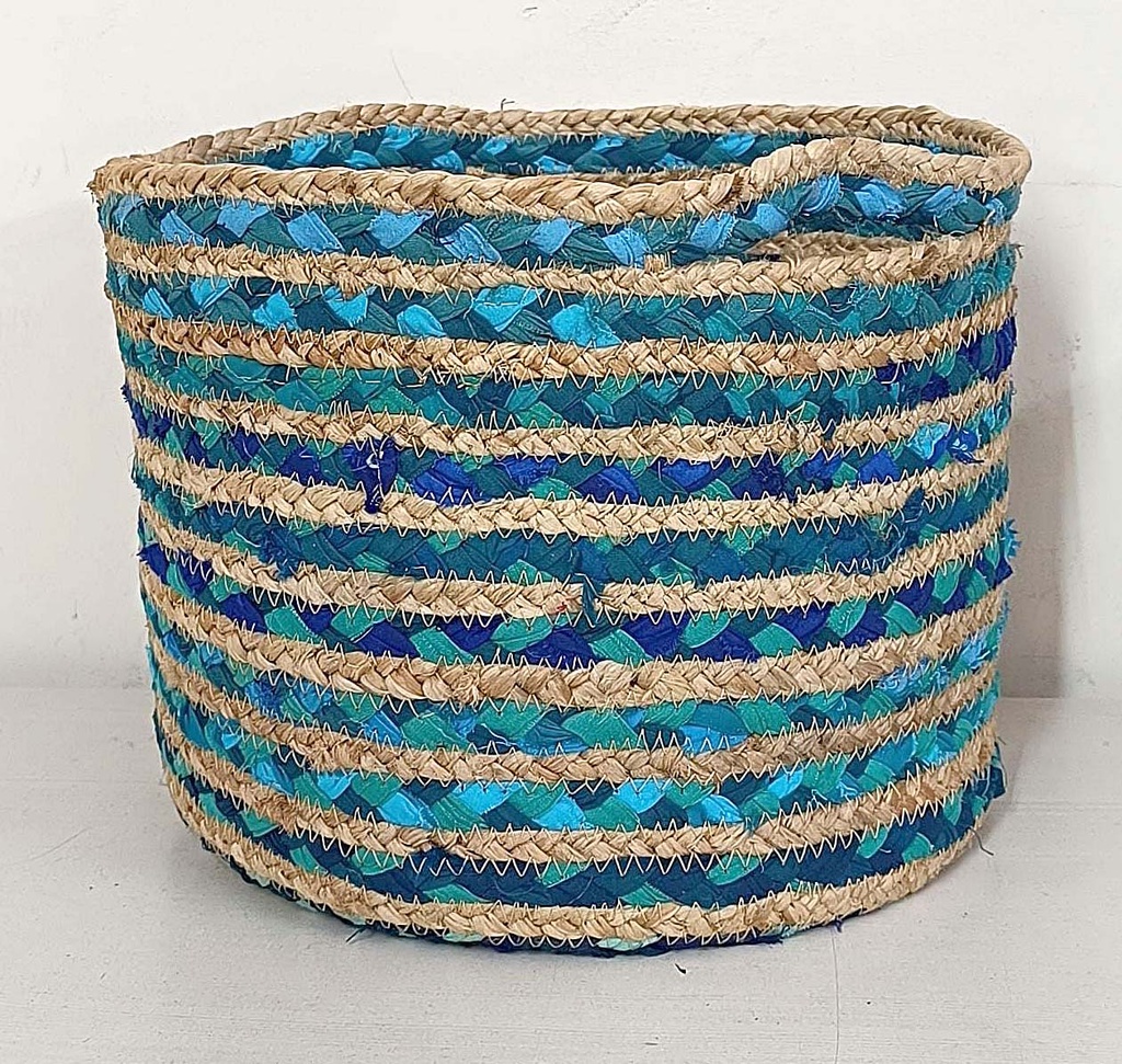 BASKET CON ASA JUTE-SARI 28X23 CM