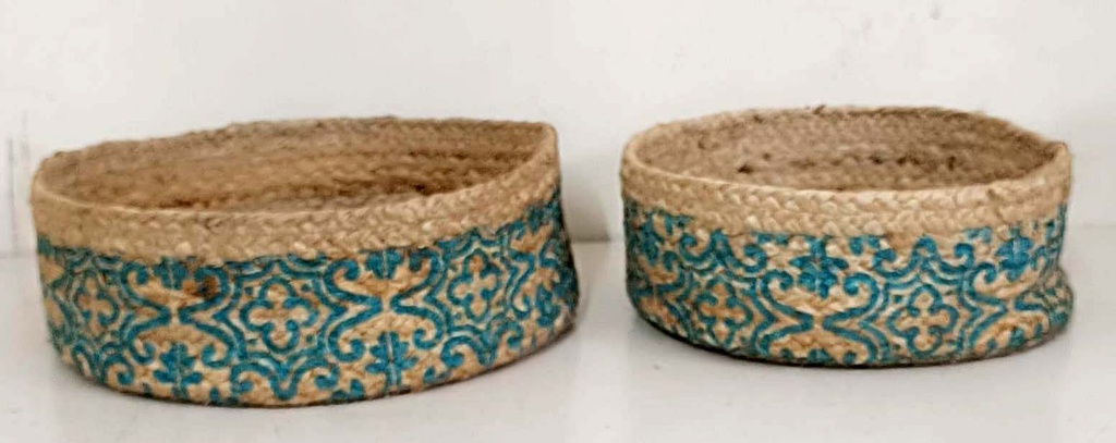 LOT DE 2 CESTOS JUTE-PRINT 25,19