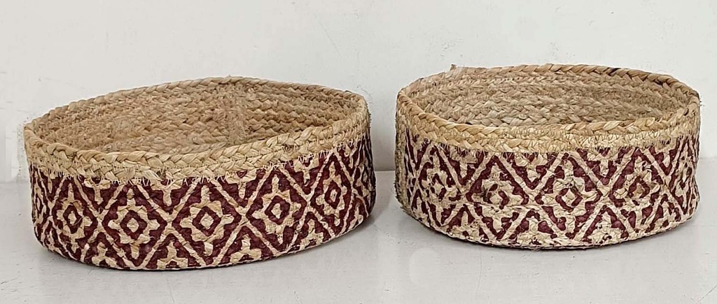 SET OF 2 CESTOS JUTE-PRINT 25,19