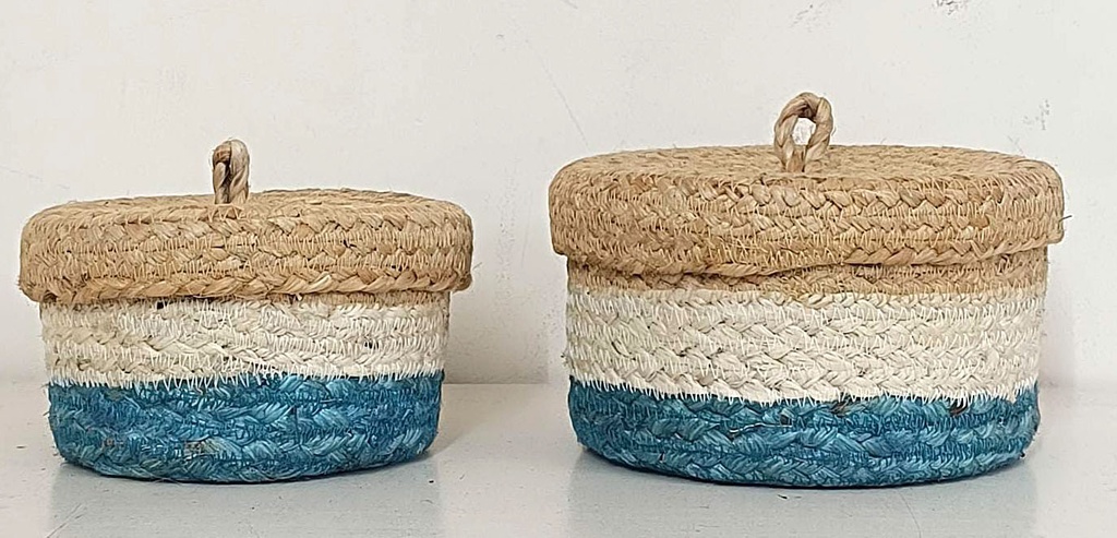 SET OF 2 CESTOS C/TAP JUTE-COL 19