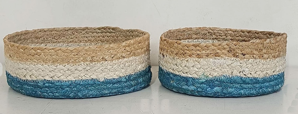 LOT DE 2 CESTOS JUTE-COL 25,19 CM