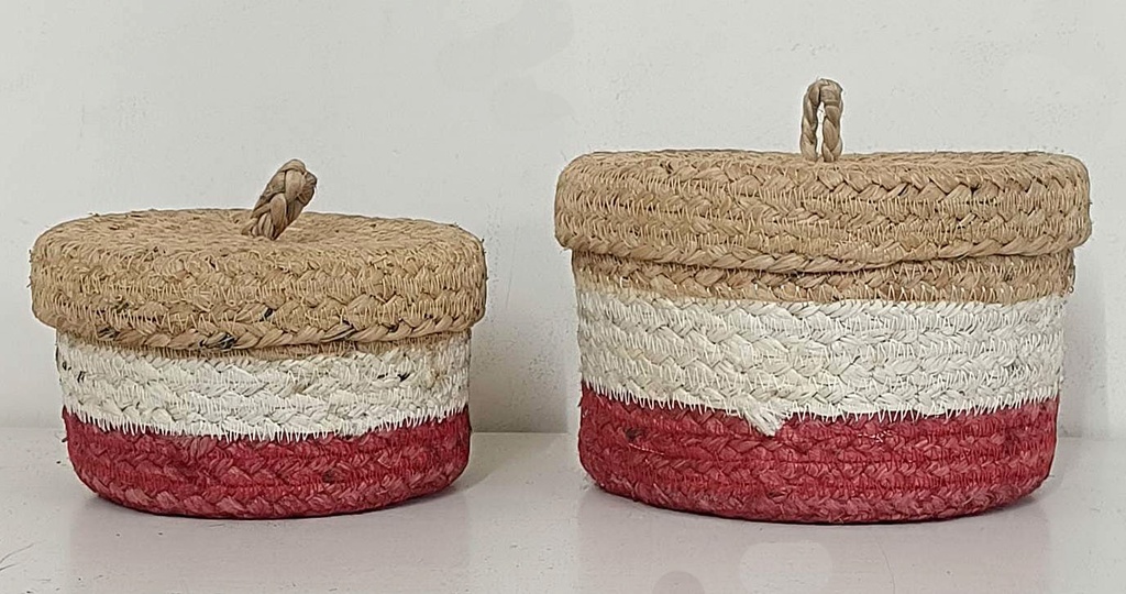 SET OF 2 CESTOS C/TAP JUTE-COL 19