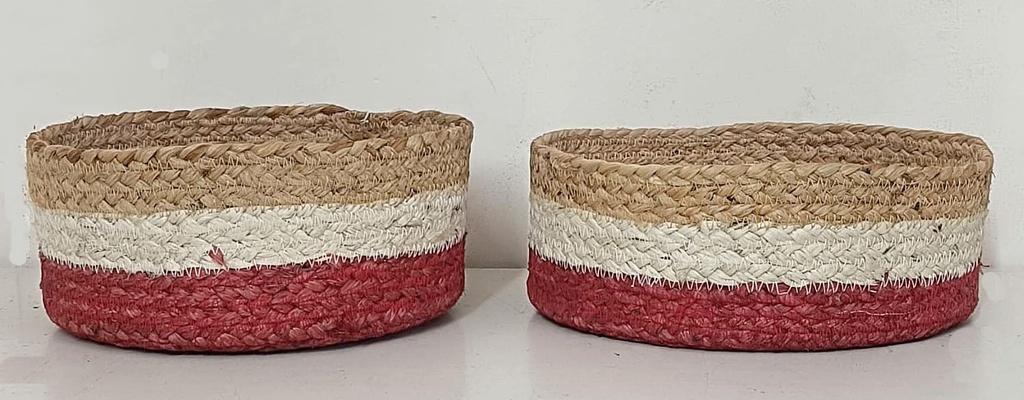 LOT DE 2 CESTOS JUTE-COULEUR 25,19