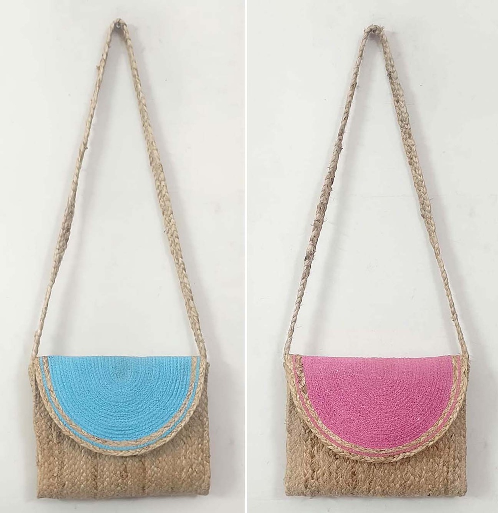 BOLSA DE JUTA CON CON SOLAPA ALGODÃO 30X25