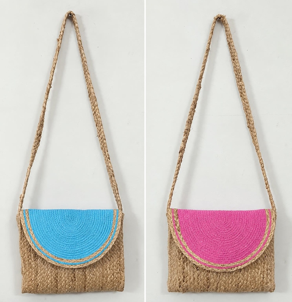 BOLSO DE YUTE CON CON SOLAPA ALGODÓN 30X25