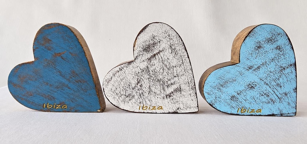 CORAZÓN MADERA PINTADA IBIZA 12 CM