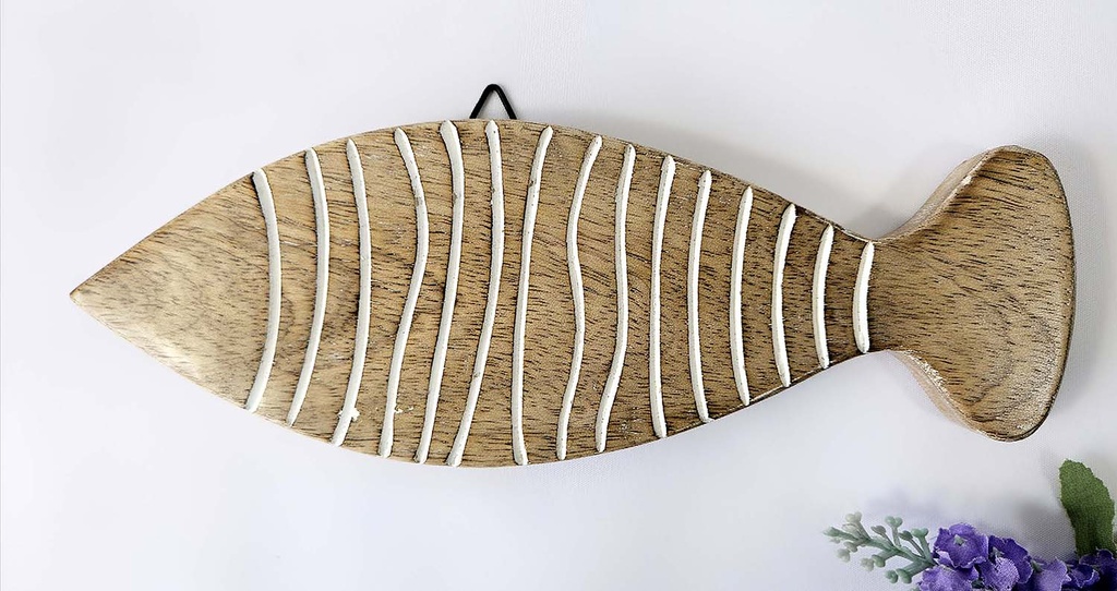 PESCE PARED LEGNO INTAGLIATA 26X9