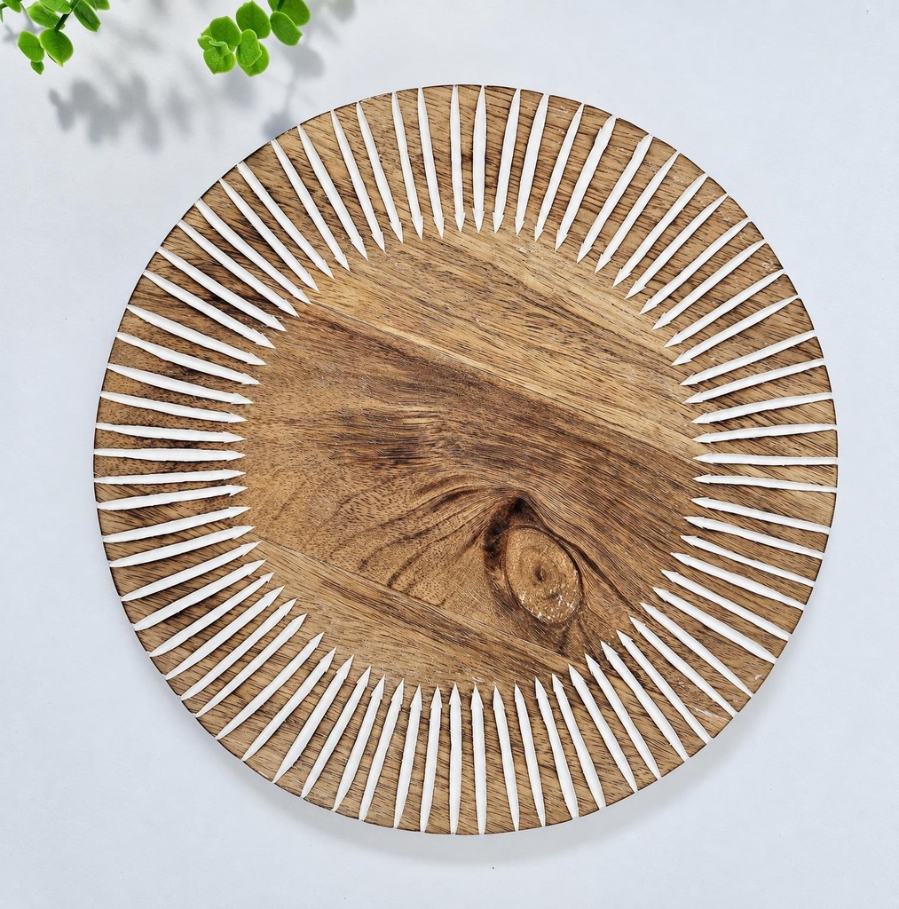 ASSIETTE BOIS SCULPTÉE 25 CM
