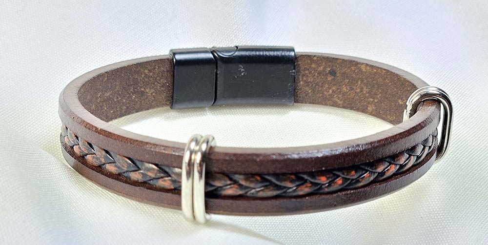 BRACELET LEATHER-METAL MODEL 154