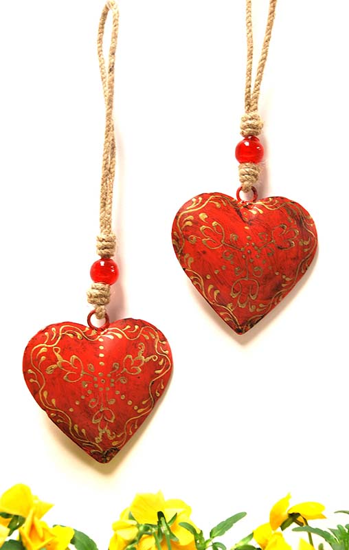 COLGANTE CORAZON MET PINT 15CM