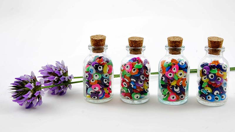 BOTELLA OJOS TURCOS MINI COLOR