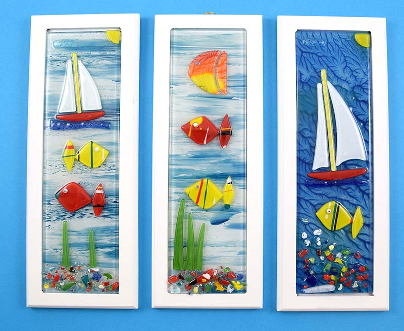 CUADRO VIDRO MARINHO 27X10 CM