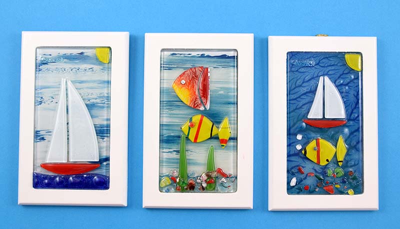 CUADRO VIDRIO MARINA 16X10 CM