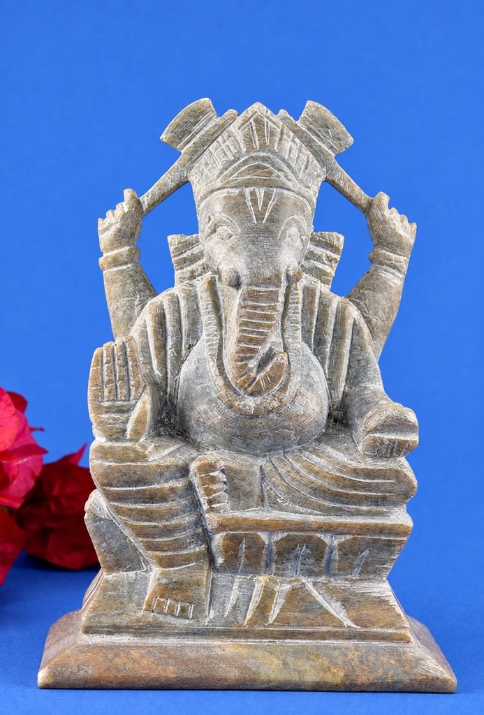GANESHA NATURAL STONE CARVED 13