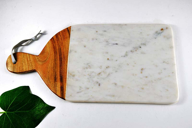 TABLA RECTANGULAR PIEDRA MADERA 40 CM