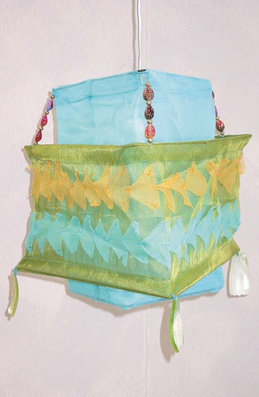 LAMPARA ORGANZ DOBLE TRIANG 36