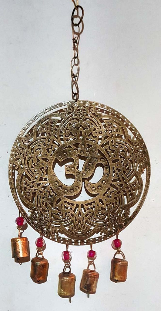 MÓBILE RED MANDALA OM METAL 30 CM
