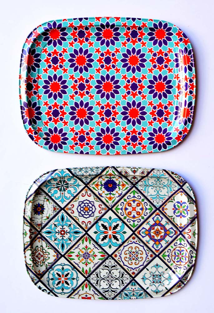 TRAY METAL MOSAIC 30X24 CM