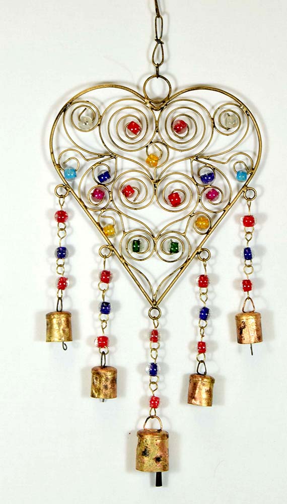 MOBILE CUORE METALLO C/CRISTAL 48CM