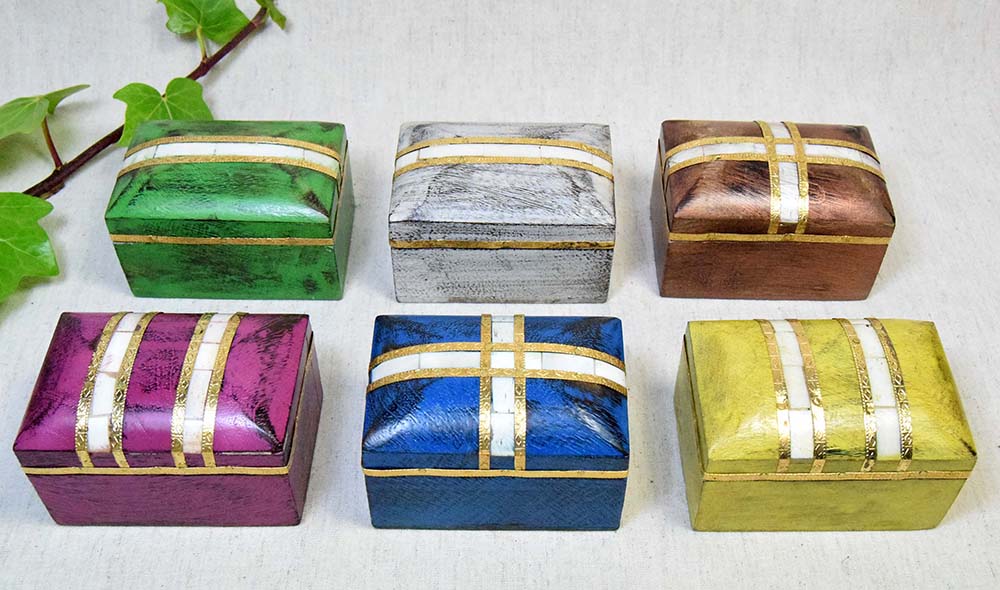 CAIXA MADEIRA METAL HUESO 7X5X5 CM M