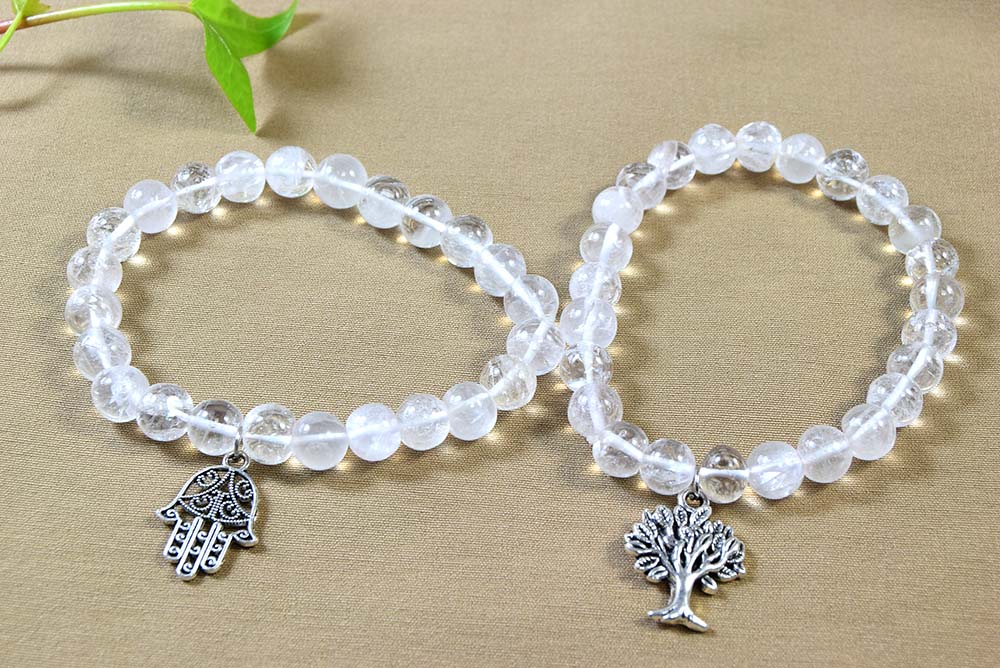 BRACCIALE CUARZ CRISTAL 6MM C/CH