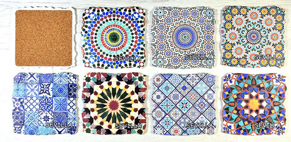 POSAVASO CRISTAL Y PLATA MOSAICO SEVILL