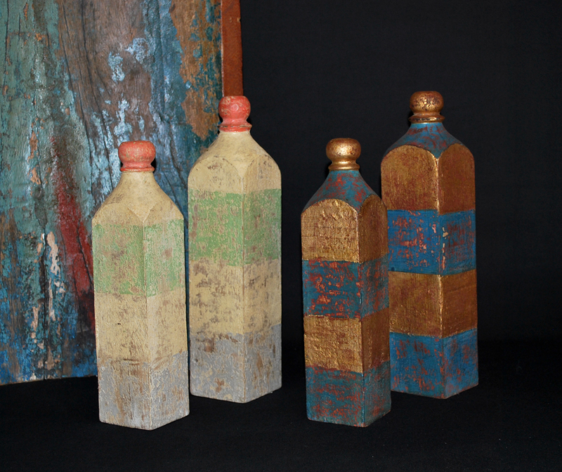 SET OF 2 BOTELLAS CUADRAD 40,30CM