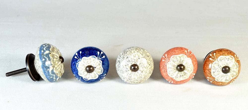 KNOB CERAMIC GRABADO STONE 04