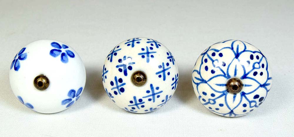 POMELLO CERAMICA BLA/AZU C/BRONCE