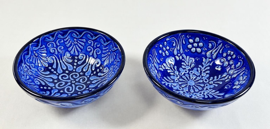 BOWL CERAMIC RELIEV AZUL 15 CM