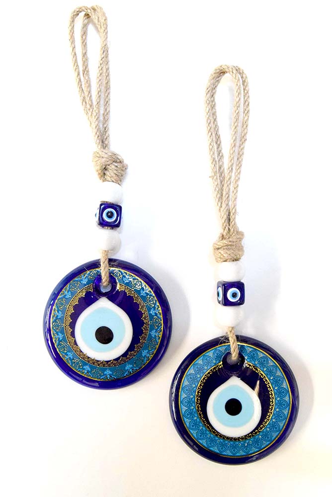 CIONDOLO OCCHIO TURCO AZUL/ORO 25