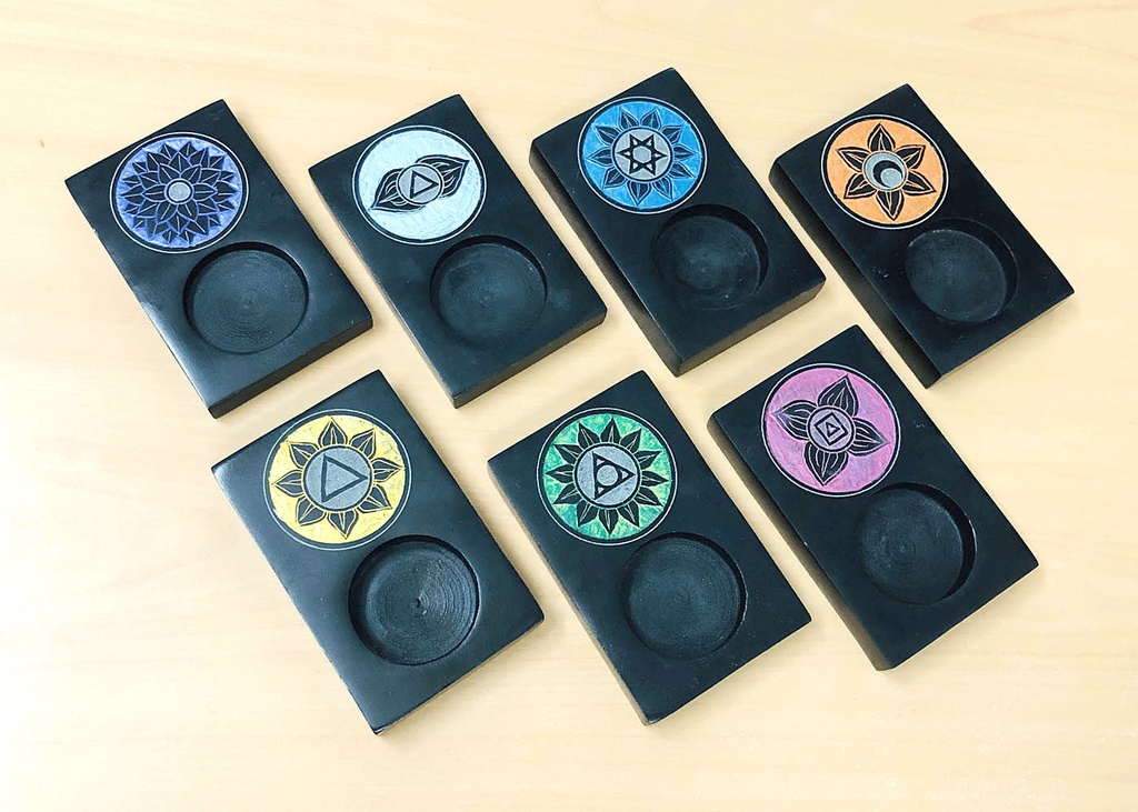 PORTAVELA PIETRA CHAKRA 10X6CM