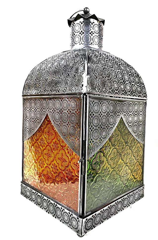 CANDIL METAL Y VIDRIO SURAI 38X18 CM