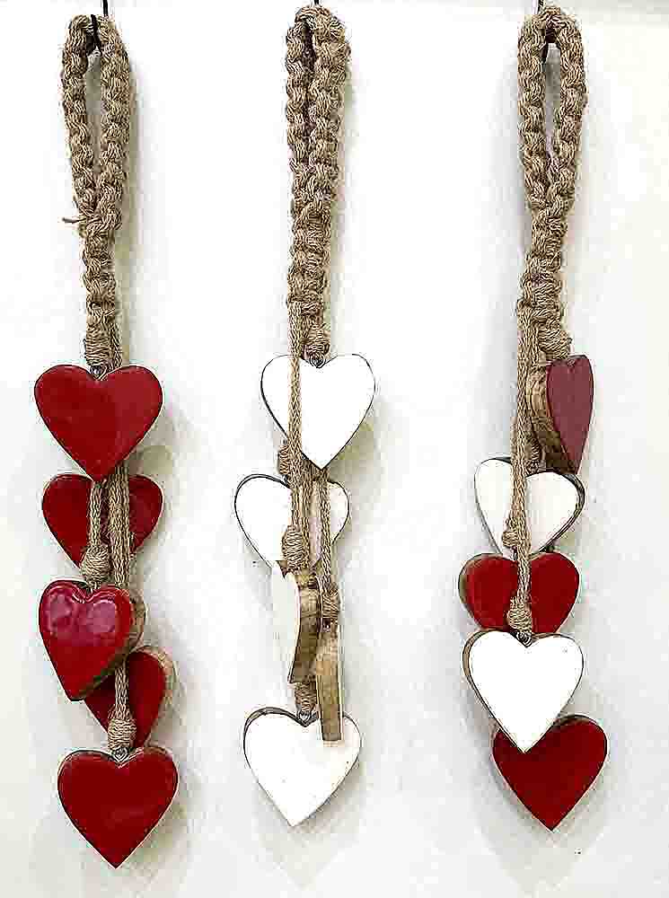 MÓBILE 5 CORAZONES MADEIRA E RESINA 45CM