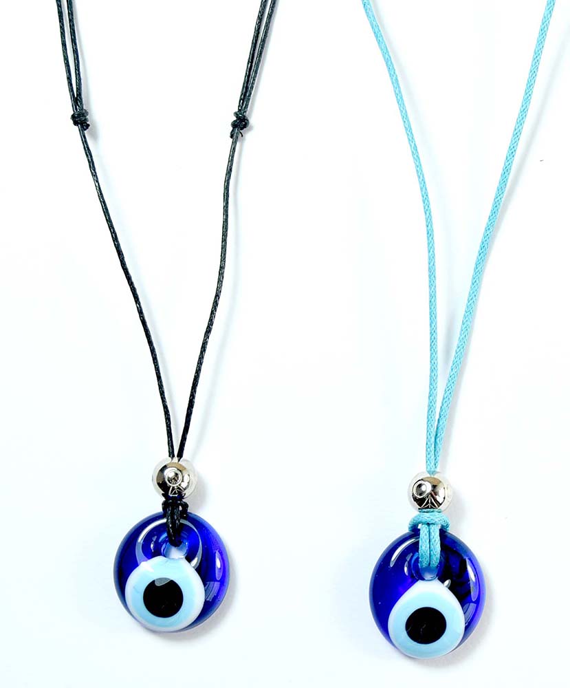NECKLACE LEATHER EVIL EYE MODEL 023