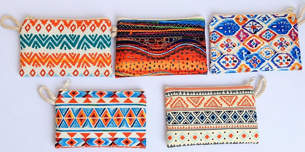 PORTAMONETE COTONE ÁFRICA 15X10 CM