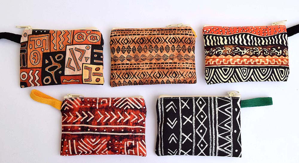 PORTA-MOEDAS ALGODÃO ÁFRICA 11X8 CM