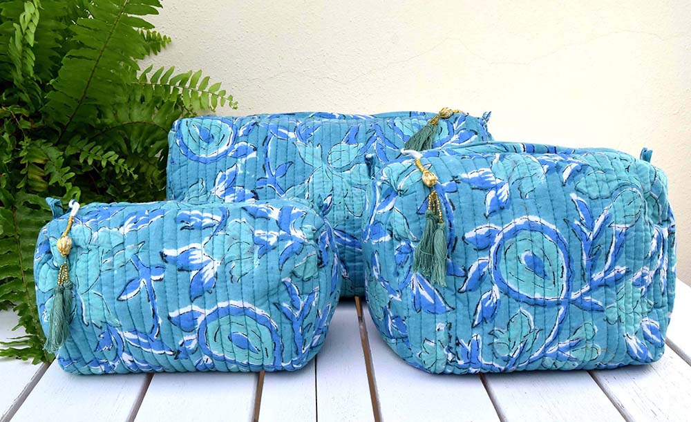 SET DE 3 BOLSO COSMETICO ALGODÓN 167