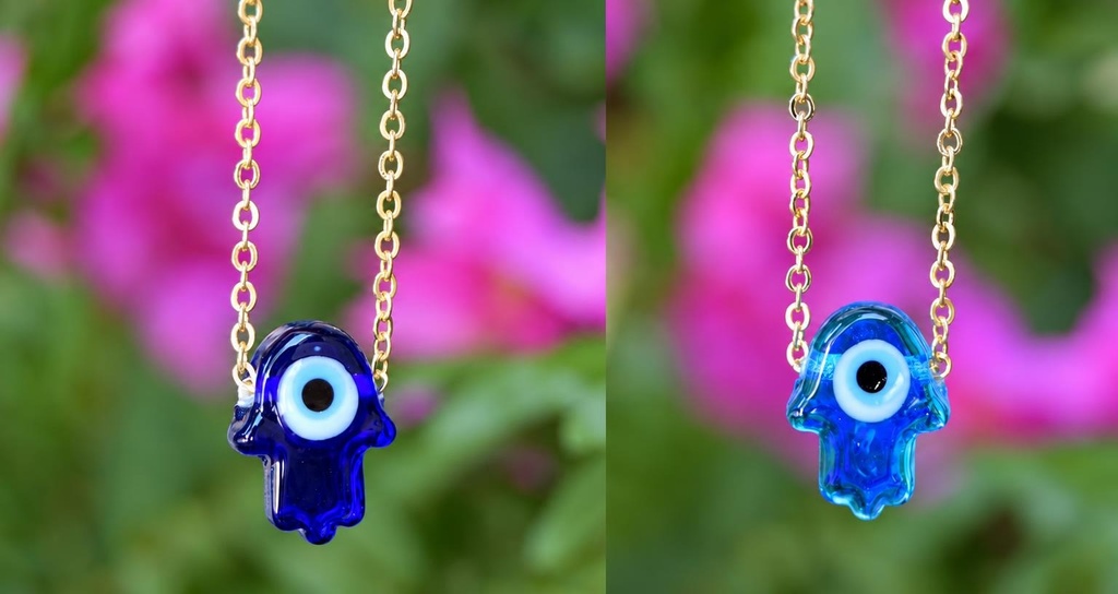 COLLAR HAMSA DORADO VIDRIO 025
