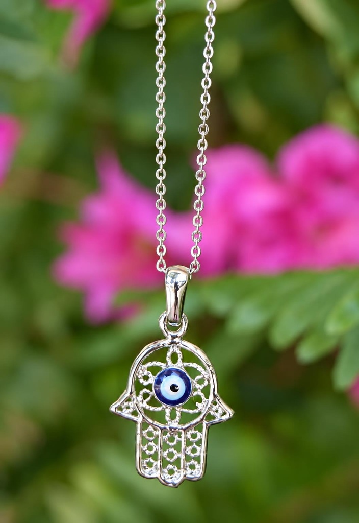 NECKLACE HAMSA SILVER MODEL 028
