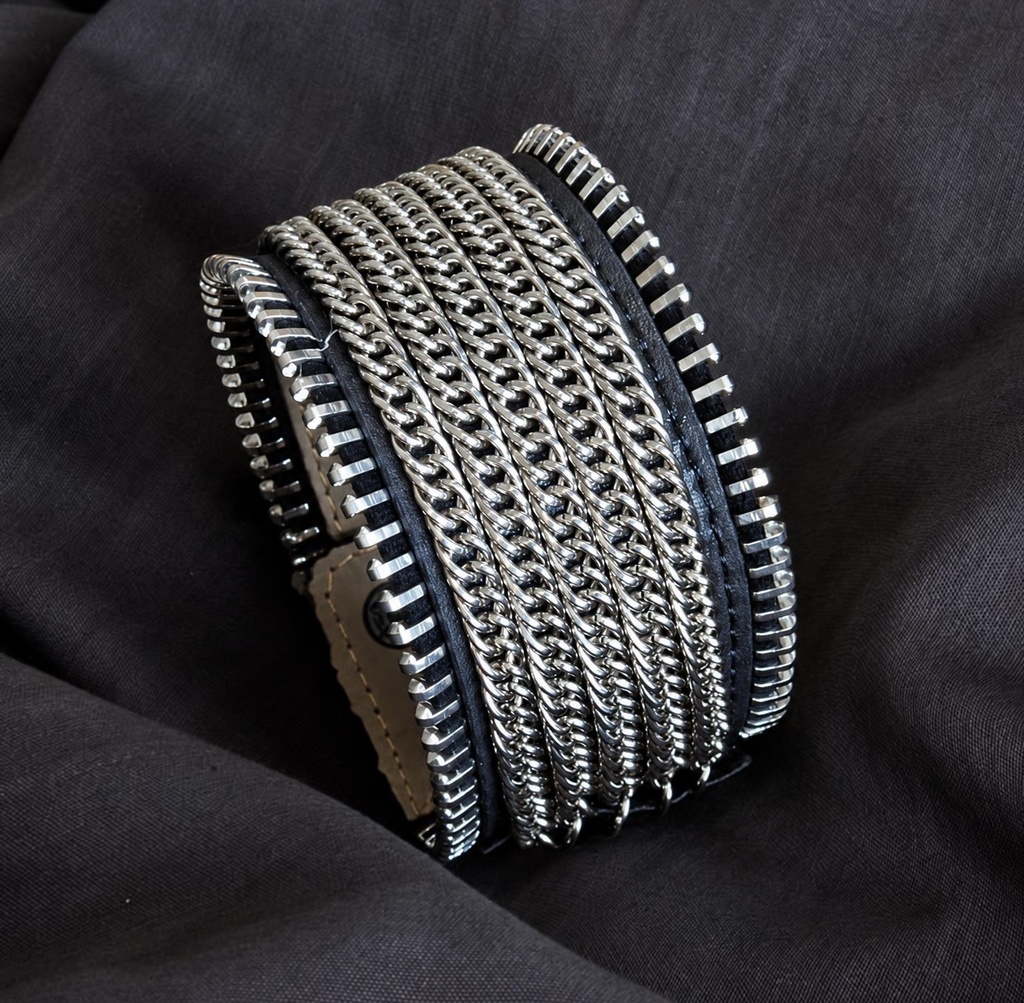BRACCIALE PELLE CREMALL CADEN 4CM