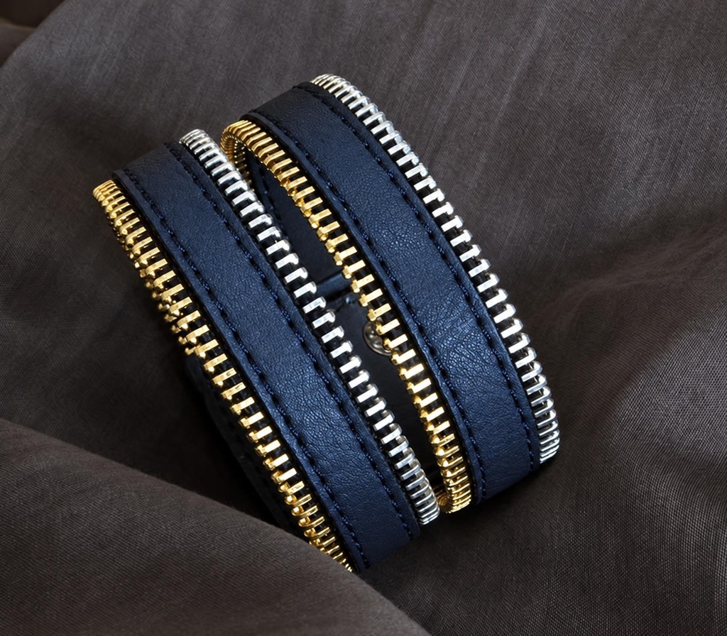 BRACCIALE PELLE CREMALLERA UNISEX