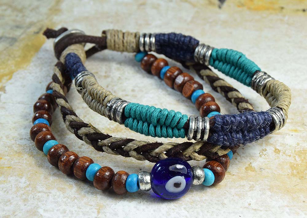 PULSERA MULTIPLE PIEL-METAL 828