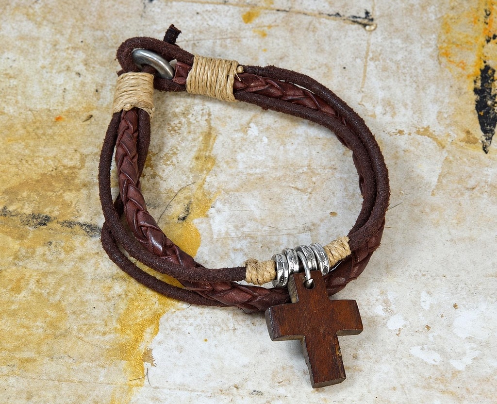 BRACELET MULTIPLE CUIR-MÉTAL 832
