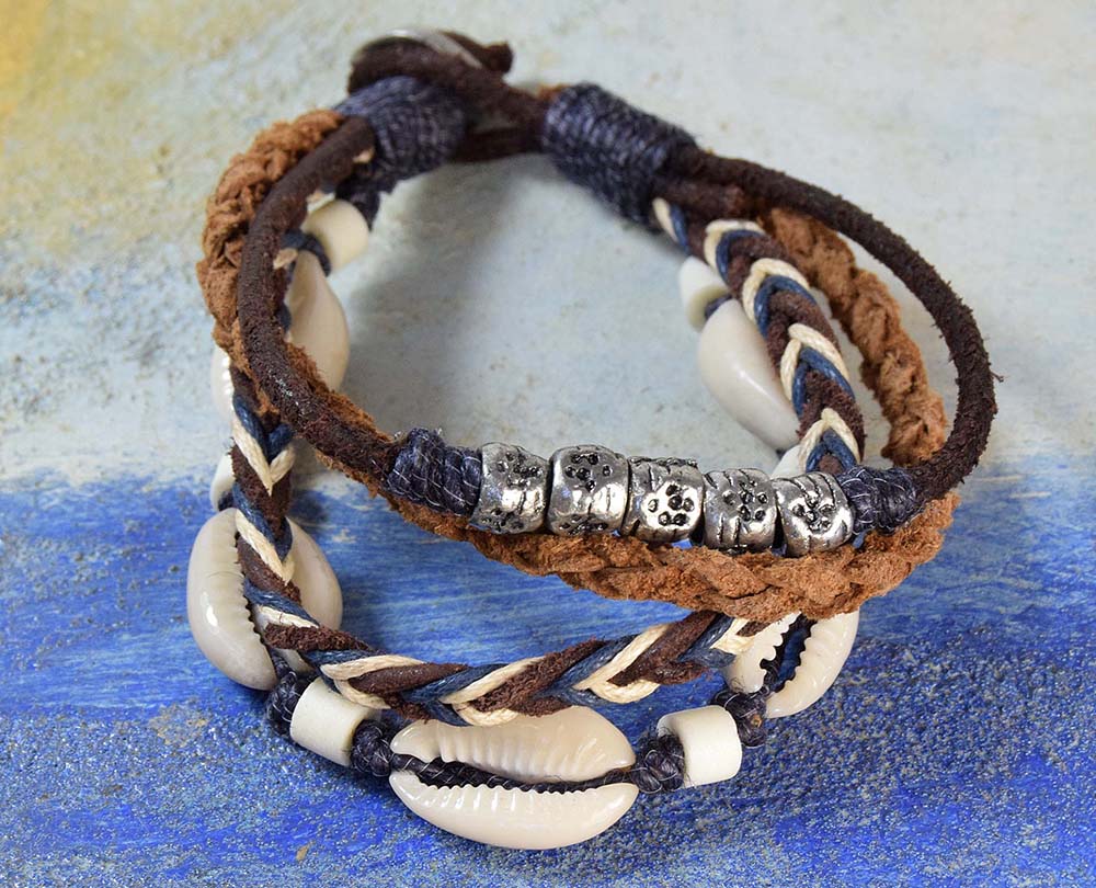 BRACCIALE MULTIPLE PELLE-METALLO 835