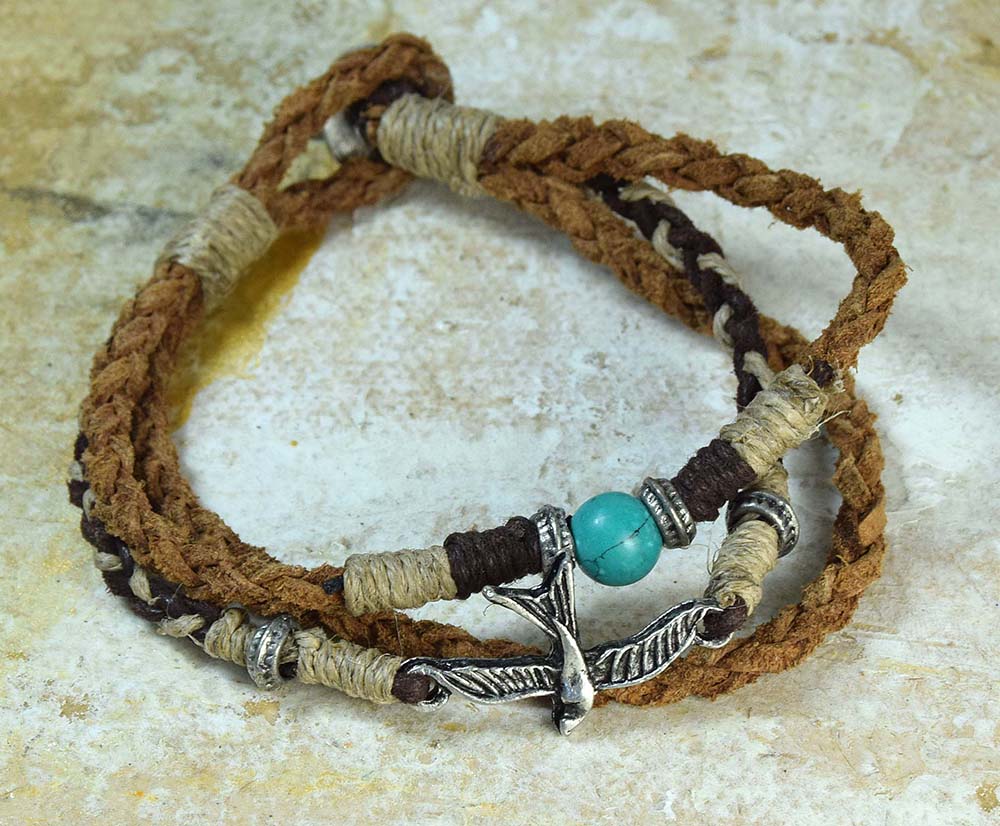 BRACELET MULTIPLE CUIR-MÉTAL 837