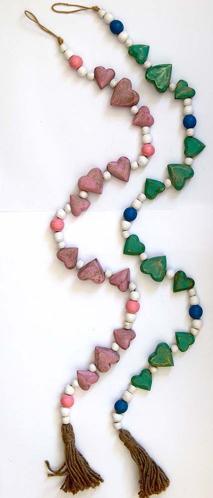 STRIP CUENTAS WOOD C/HEART 100