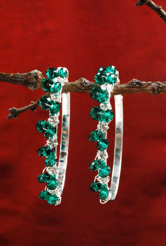 EARRING ARO C/CRISTAL 6 CM